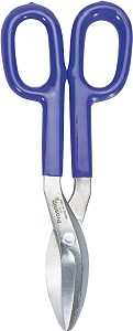 Irwin 22012 Tinner Snip, 12-3/4 in OAL, 2-3/4 in L Cut, Curved, Straight Cut, Double-Dipped Handle, Steel Blade