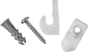 ClosetMaid 7546 Wall Clip, Resin, White, Wall
