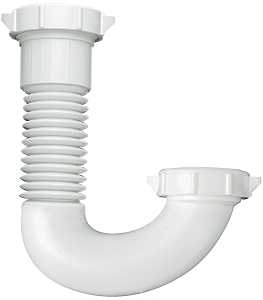 Plumb Pak PP812-50 J-Bend, 1-1/2, 1/2 x 1-1/4 in, Slip-Joint, Plastic, White