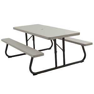 Lifetime Products 60110 Picnic Table, 30 in W, 72 in D, 29 in H, HDPE Table, Foldable