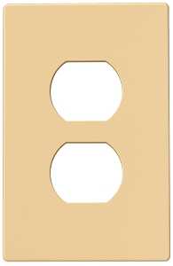 Eaton Wiring Devices PJS8V Series Wallplate, Mid-Size, Screwless, 4-1/2 in L, 2-3/4 in W, 1-Gang, Polycarbonate, Ivory