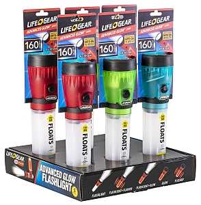 LifeGear 41-3732 Flashlight, AA Battery, LED Lamp, 80 Lumens, 25 hr Run Time, Red