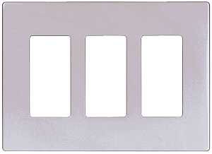 Eaton PJS Series PJS263W Wallplate, 4.87 in L, 6-3/4 in W, 3-Gang, Polycarbonate, White, High-Gloss