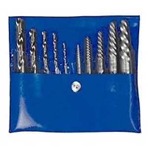 Irwin Hanson 11117 Extractor and Drill Bit Set, 10-Piece, Cobalt, Specifications: Spiral Flute