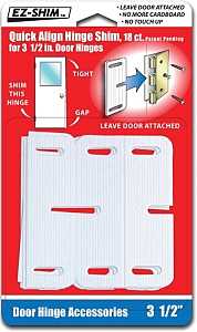 EZ Shim HS350BP Hinge Shim, 3.5 in L x 1.1 in W x 0.062 in Thick Dimensions, Plastic
