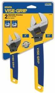 Irwin Vise-Grip 2078700 Adjustable Wrench Set, Steel, Chrome-Plated, ProTouch Grip Handle