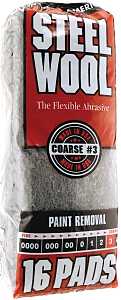 Homax 106606-06 Steel Wool, #3 Grit, Coarse, Gray