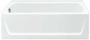 Sterling Ensemble 71121110-0 Series Bathtub, Left Drain Location, 55 gal Capacity, 60 in L, 32 in W, 20 in H, White