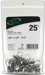 Ideal-Tridon Micro-Gear 62M Series 6260450 Worm Gear Hose Clamp, #4, 7/32 to 5/8 in, Stainless Steel