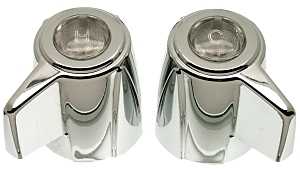 Danco 88048 Faucet Handle, Zinc, Chrome Plated, For: Delux Two Handle Kitchen, Lavatory and Bath Faucets