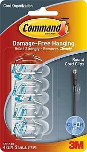 Command 17017CLR Cord Clip, Plastic, Transparent