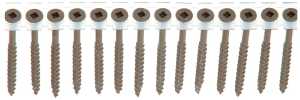 Senco 08D Series 08D250W Deck Screw, Brown, 2-1/2 in L, Flat Head, #2 Drive, Steel, Weatherex, 800/PK