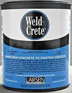 Larsen Weld-Crete WCG04 Bonding Agent, Liquid, Low to Slight Acetic, Blue, 1 gal Pail