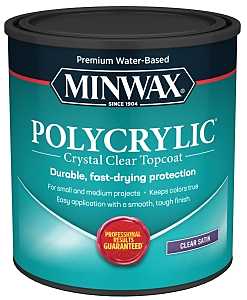 Minwax Polycrylic 63333444 Polyurethane, Satin, Liquid, Clear, 1 qt