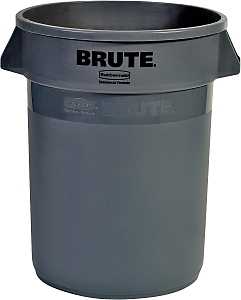 Rubbermaid 263200GRAY Trash Container, 32 gal, Polyethylene, Gray