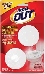 Iron OUT AT12T Toilet Bowl Cleaner, Solid, Pine, White