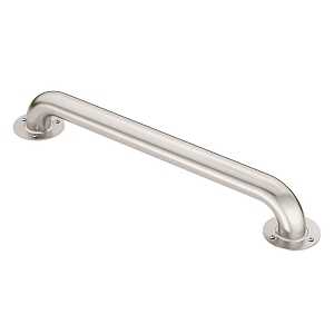 Moen LR7518 Grab Bar, 18 in L, 3-1/4 in W, 18 in L Bar, 300 lb, Stainless Steel, Screw