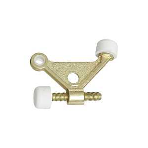 National Hardware N154-526 Hinge Pin Door Stop, Gold, 3.7 in L, 2.2 in W, 1-7/8 in Projection, Zinc, Brass