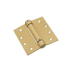 National Hardware N184-572 Spring Hinge, 4 in H Door Leaf, 4 in H Frame Leaf, 4 in L x 4 in W, Steel, Brass, 37 lb