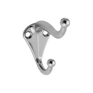National Hardware V160 N192-781 Coat and Hat Hook, 35 lb, 2-Hook, Zinc, Nickel