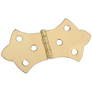 National Hardware N211-847 Decorative Hinge, 1.7 in H Door Leaf, 0.04 in Thick Door Leaf, 1.7 in H Frame Leaf, Brass