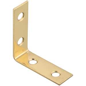 National Hardware V1875 Series N213-397 Corner Brace, 1-1/2 in L, Brass, Solid Brass