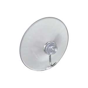 National Hardware V2524 Series N259-952 Suction Cup, Steel Hook, PVC Base, Clear Base, 2 lb Working Load, 1/PK