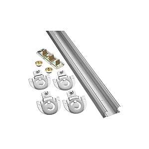 National Hardware N343-087 By-Passing Door Hardware, 72 in L Dimensions, Nylon/Steel, Galvanized