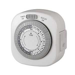 AmerTac TM1677DHB Programmable Mechanical Timer, 15 A, 125 V, 1875 W, 1-Outlet, White