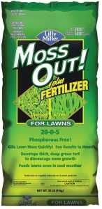 Moss Out! 100508946 Lawn Fertilizer, 20 lb Bag, Solid, 20-0-5 N-P-K Ratio