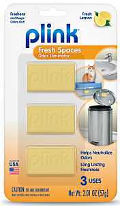 Plink PBF12T Bin Fresh Odor Eliminator, 2.01 oz, Tablet, Fresh Lemon