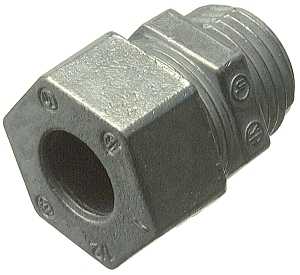 Halex 21692 Strain Relief Cord Connector, 1/2 in, Zinc, 2/BAG