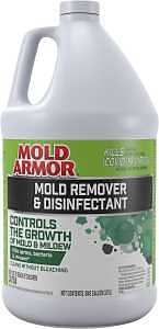 Mold Armor FG550 Mold Remover and Disinfectant, 1 gal, Liquid, Benzaldehyde Organic, Clear