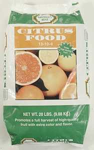 Arizona's Best AZB10062 Citrus Food, 20 lb, Solid, 13-10-4 N-P-K Ratio