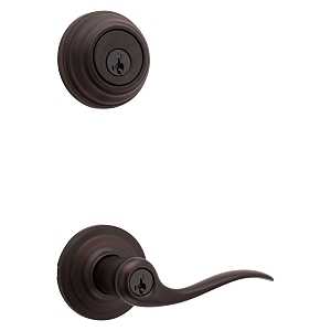 Kwikset Signature Series 991TNL 11P Combination Lockset, Lever Handle, Tustin Design, Venetian Bronze, 2 Grade, Zinc