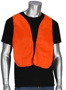 Safety Works 818040 Reflective Safety Vest, One-Size, Mesh Fabric, Orange, Hook and Loop