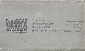 PermaBase CB23140500 Underlayment, 5 ft L, 3 ft W, 1/4 in Thick, Cement/Plastic, Gray