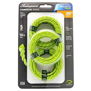 Shakespeare 17461 Twisted Trimmer Line, 0.095 in Dia, 14 ft L