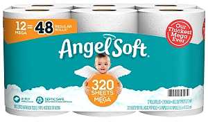 Angel Soft 79397 Toilet Tissue, 2-Ply, Paper, 12/PK