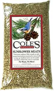 Cole's SM20 Sunflower Meats Wild Bird Food, Straight, Seed, 20 lb Bag