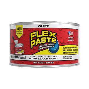 Flex Paste PFSWHTC16 Rubberized Paste, White, 1 lb, Jar