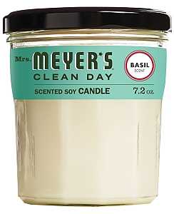 Mrs. Meyer's 44116 Soy Candle, Large, Basil Scent, 35 hr, Creamy