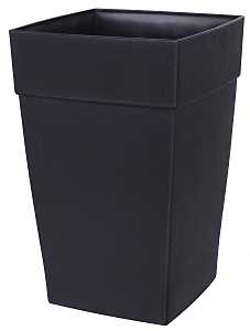 DCN 3516-36 Planter, 24 in H, 16 in W, Thermoplastic, Black