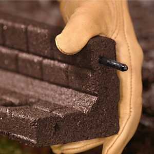 Rubberific RBFE4BN40 Brickface Landscape Edging, 48 in L, L, Rubber, Brown