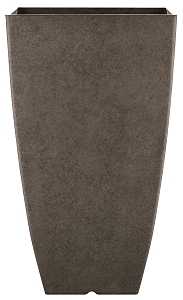Southern Patio HDR-091691 Newland Planter, 21 in H, Square, Plastic/Resin, Gray, Stone Aesthetic