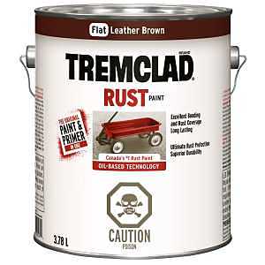 Tremclad 27091X155 Rust Preventative Paint, Oil, Flat, Leather Brown, 3.78 L