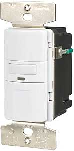 Eaton Wiring Devices OS310U-W-K Motion Sensor Switch with Nightlight and LED, 8.3 A, 120 V, 1-Pole, Motion Sensor