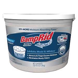 DampRid FG50FFESB Moisture Absorber, 2 lb, Bucket, Pellet, Odorless