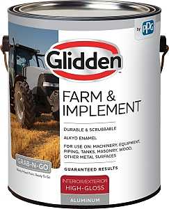 Glidden GLFIIE50AL-01 Exterior Paint, High-Gloss, Aluminum, 1 gal