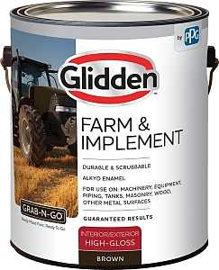 Glidden GLFIIE50BR-01 Exterior Paint, High-Gloss, Brown, 1 gal